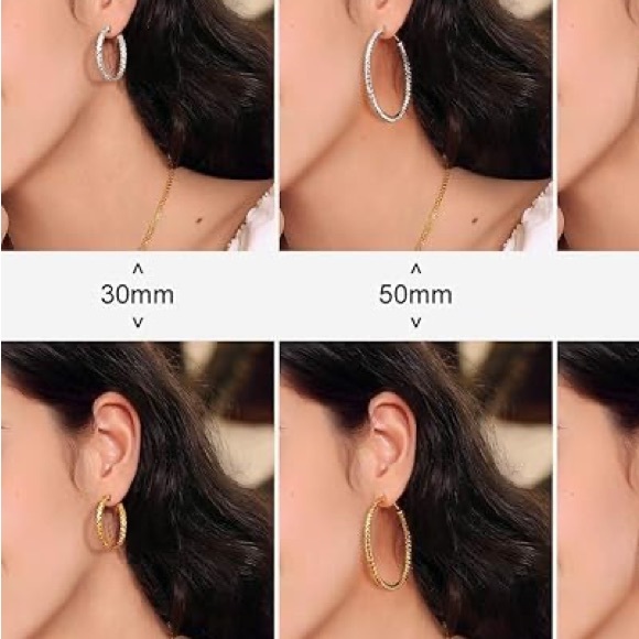 14K WG diamond etched hoops
Inner diameter 49.3mm or 2”
SOLID white gold - Picture 9 of 9